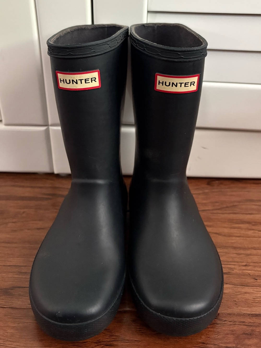Navy Hunter Boots kids US size 12